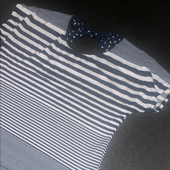 Maurices Navy and White Striped Top with Polka Dot Detail - Picture 2 of 7